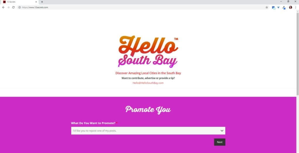 Hello South Bay Development and Hosting Screenshot